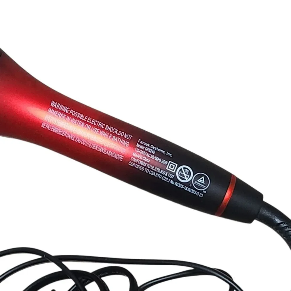 CHI Lava Spin N Curl Professional Curling Iron Black Red Tulip Style Curler